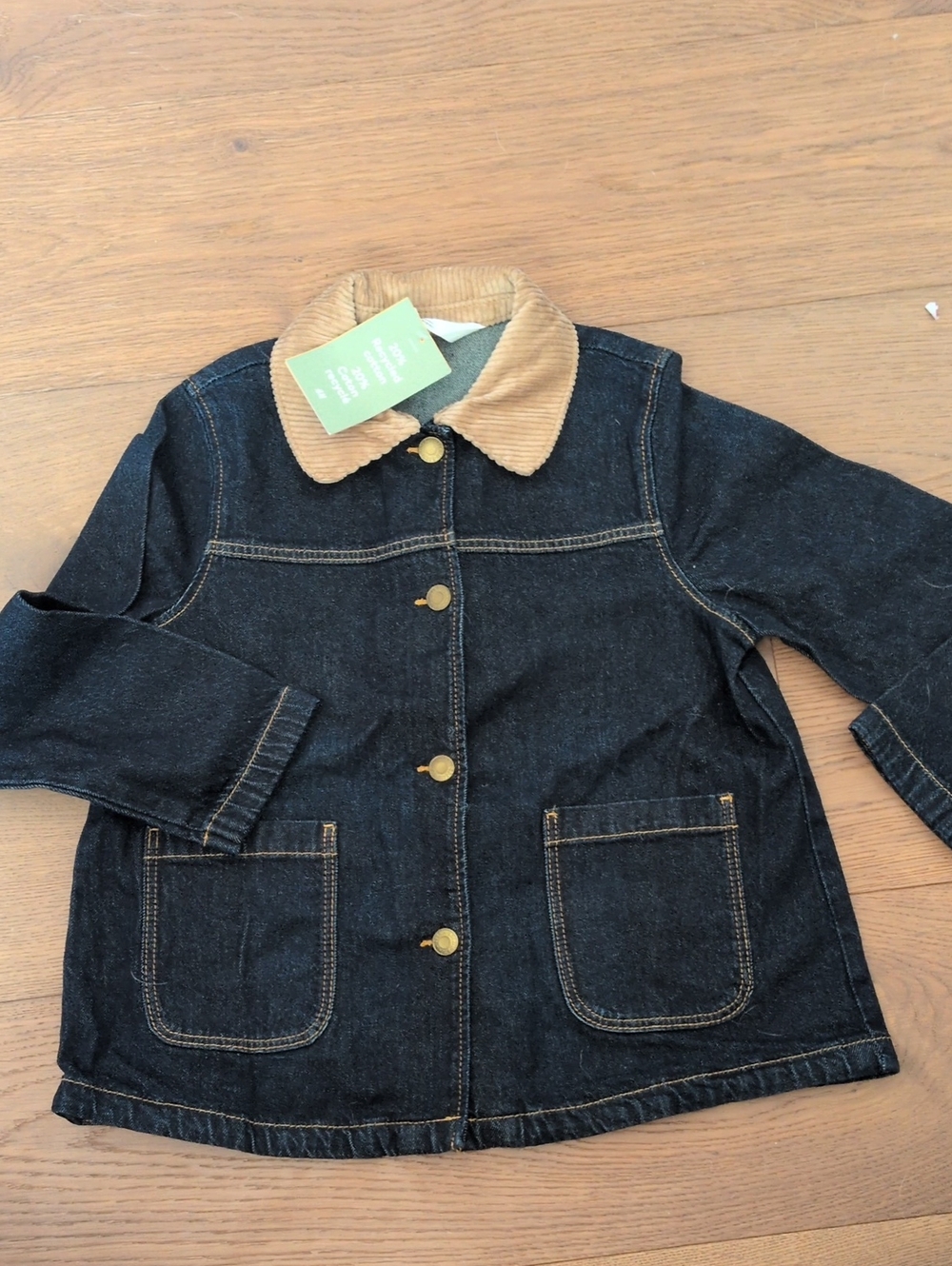 Kids Denim Jacket with Tan Corduroy Collar New By H& M